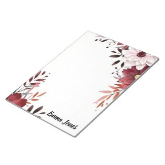 Elegant Watercolor Floral Personalized Stationary
