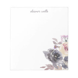 Elegant Watercolor Floral Personalized Stationery  Notepad