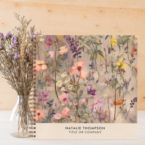 Elegant Watercolor Floral Personalized With Name Notebook