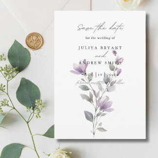 Elegant watercolor floral photo  save the date