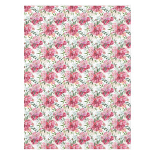 Elegant Watercolor Floral Pink Blush Magenta Tablecloth