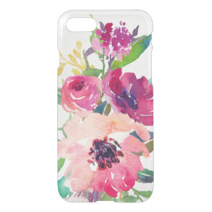 Elegant Watercolor Floral Pink Red Roses Uncommon iPhone SE/8/7 Case