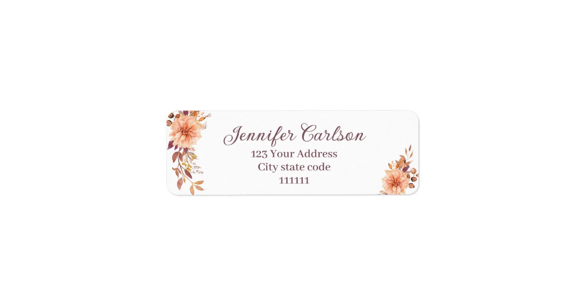 Elegant Watercolor Floral Return Address Label | Zazzle