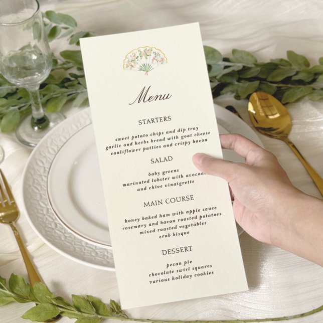 Elegant Watercolor Floral Rococo Wedding Menu (Creator Uploaded)