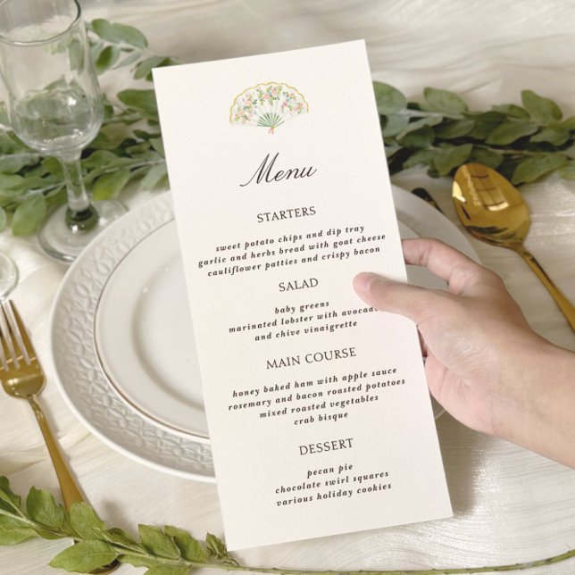 Elegant Watercolor Floral Rococo Wedding Menu (Creator Uploaded)