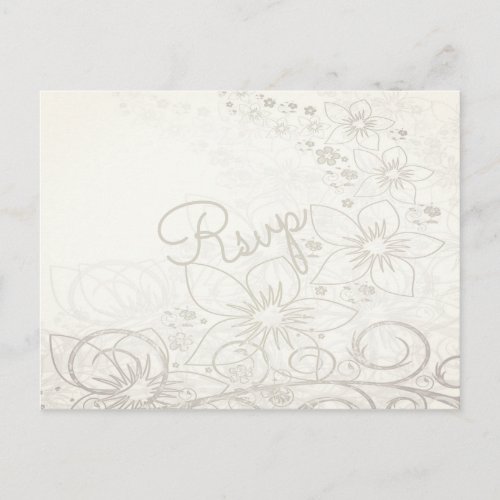 Elegant Watercolor Floral RSVP Wedding Invitation Postcard