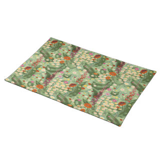 Elegant Watercolor Floral Spring Wildflower Patter Cloth Placemat