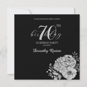 Elegant Watercolor Floral Surprise Birthday Party Invitation