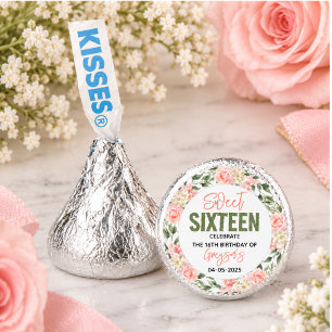 Elegant Watercolor Floral Sweet Sixteen Hershey®'s Kisses®