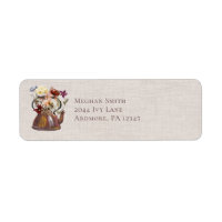 Elegant Watercolor Floral Tea Party Return Address