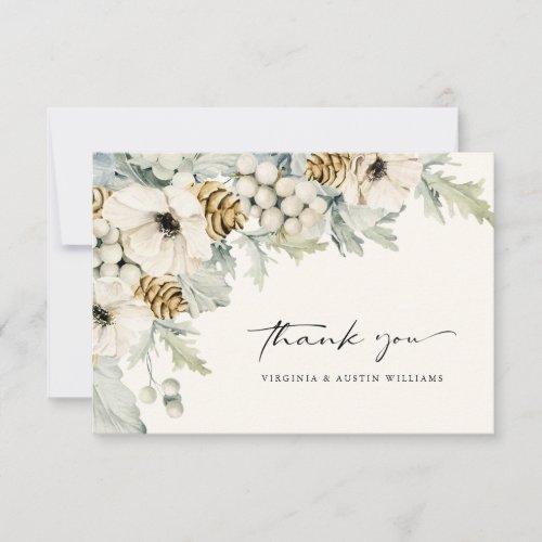 Elegant Watercolor Floral Thank You Card