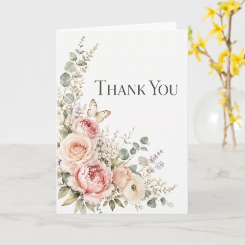 Elegant Watercolor Floral Thank You Card