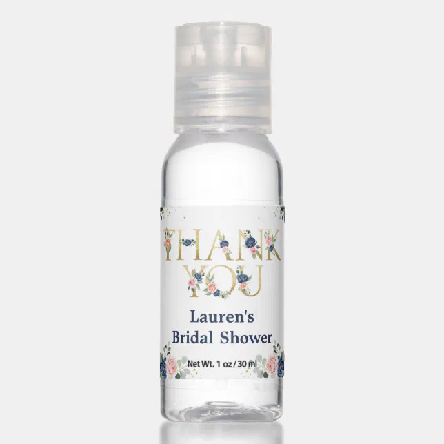 Elegant Watercolor Floral Thank You Hand Sanitizer Zazzle