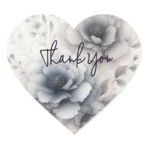 Elegant Watercolor Floral Thank You Stickers
