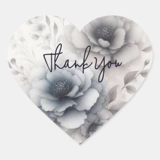 Elegant Watercolor Floral Thank You Stickers