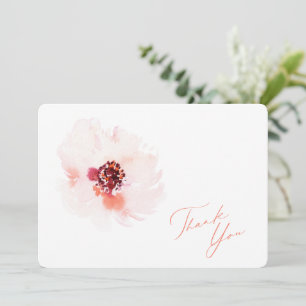 Elegant Watercolor Floral Thank You Wedding Card