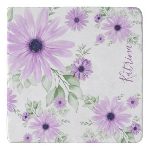 Elegant Watercolor Floral Trivet – Decorative Idea