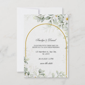 Elegant Watercolor Floral Wedding Card