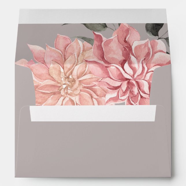 Elegant Watercolor Floral Wedding Envelope (Back (Bottom))