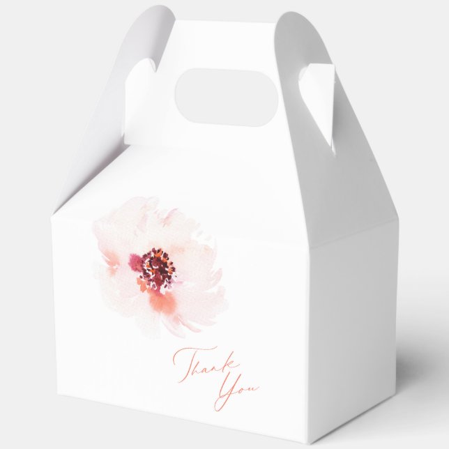 Elegant Watercolor Floral Wedding Favor Boxes (Front)