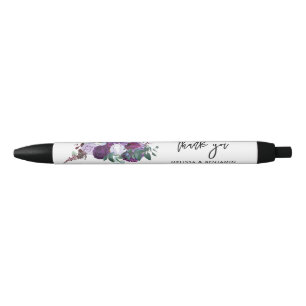 Elegant Watercolor Floral Wedding Favors Pen
