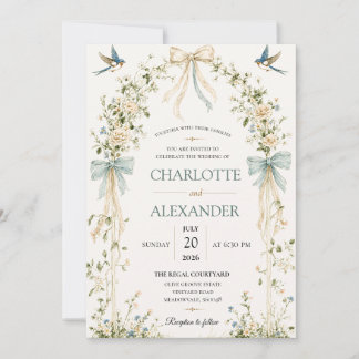 Elegant Watercolor Floral Wedding Invitation