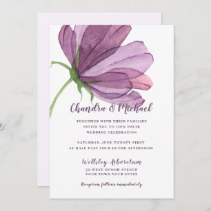 Elegant Watercolor Floral Wedding Invitation
