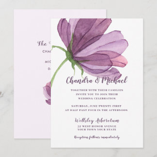 Elegant Watercolor Floral Wedding Invitation