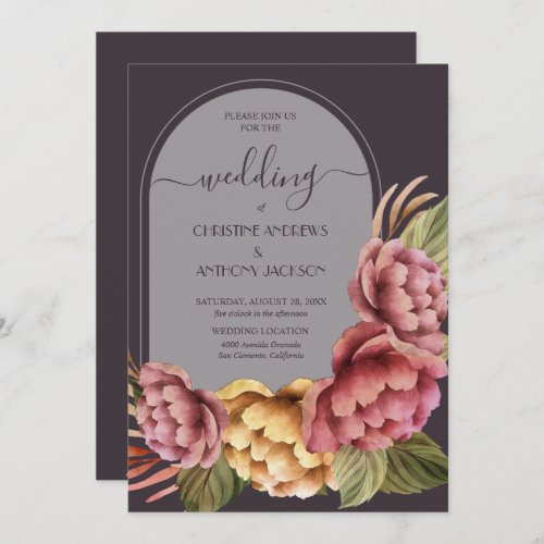 Elegant Watercolor Floral Wedding Invitation