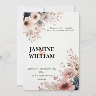 🌸 Elegant Watercolor Floral Wedding Invitation 💐