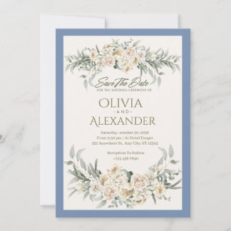 Elegant Watercolor Floral Wedding Invitation