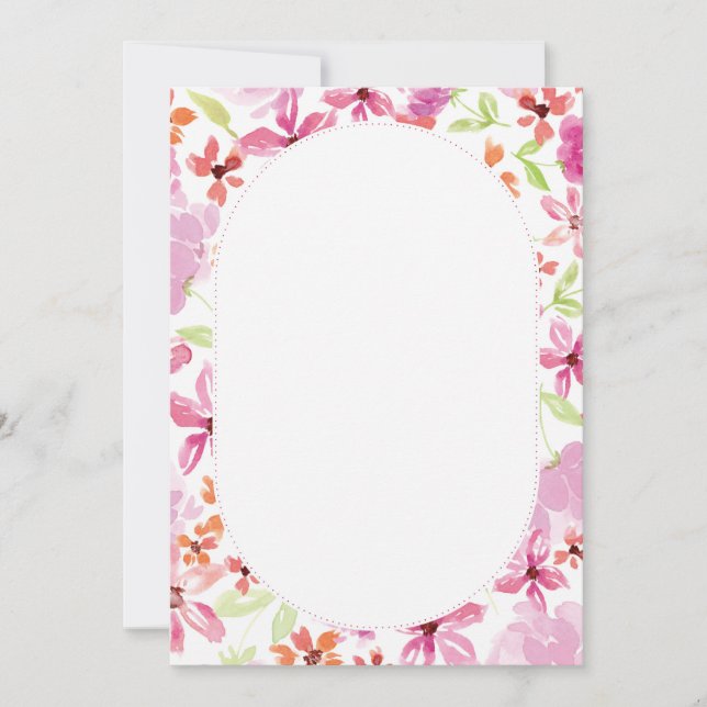 Elegant Watercolor Floral Wedding Invitation (Front)