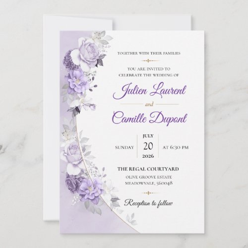 Elegant Watercolor Floral Wedding Invitation