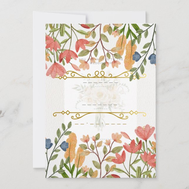 Elegant Watercolor Floral Wedding Invitation | Spr (Front)