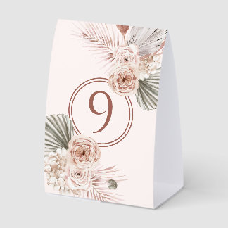 Elegant Watercolor Floral Wedding Paper Table Tent