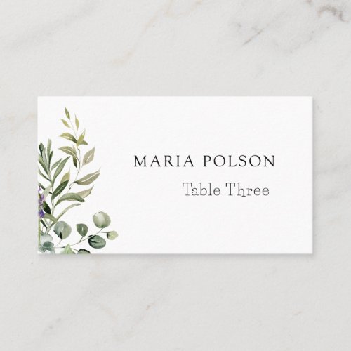 Elegant Watercolor Floral Wedding Place Card