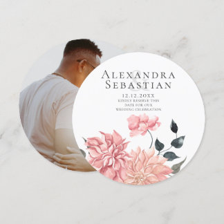 Elegant Watercolor Floral Wedding Save The Date
