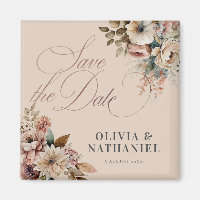 Elegant Watercolor Floral Wedding Save the Date
