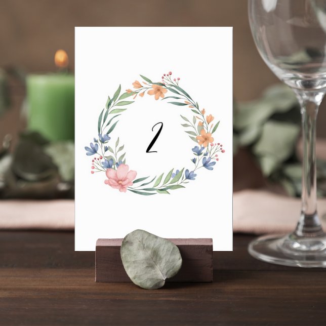 Elegant Watercolor Floral Wedding Table Number (Creator Uploaded)