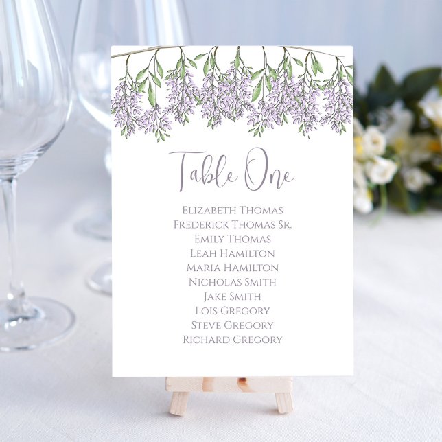 Elegant Watercolor Floral Wedding Table Number (With an editable white background and simple minimalist background. )
