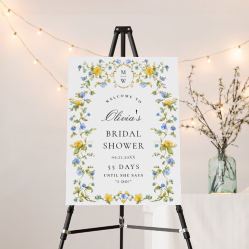 Elegant Watercolor Floral WELCOME Bridal Shower Foam Board