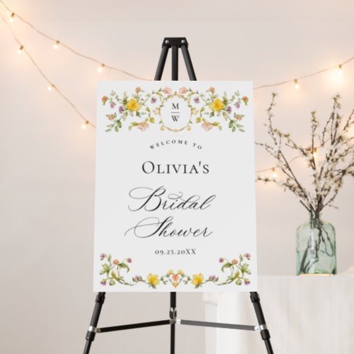 Elegant Watercolor Floral WELCOME Bridal Shower Foam Board