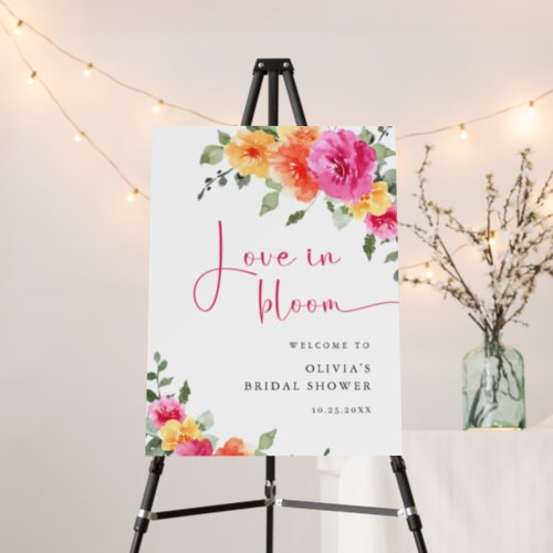 Elegant Watercolor Floral WELCOME Bridal Shower Foam Board