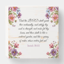 Elegant Watercolor Floral Wood Box Sign