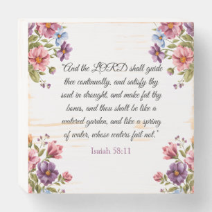 Elegant Watercolor Floral Wood Box Sign