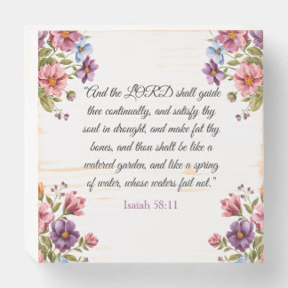 Elegant Watercolor Floral Wood Box Sign