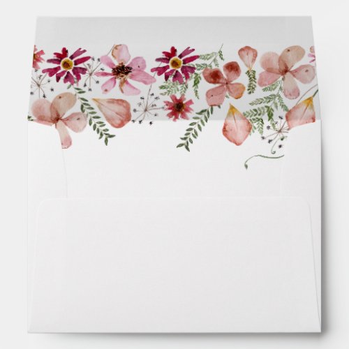 Elegant Watercolor Florals 5x7 Card Envelope