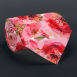 Elegant Watercolor Florals Pink Neck Tie<br><div class="desc">Elegant watercolor pink peonies and greenery accented with gold leaves,  these cloth napkins are beautiful for your table for spring or summer or to decorate for a special occasion. MATCHING items in our Pink Peonies Collection.</div>