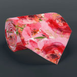 Elegant Watercolor Florals Pink Neck Tie<br><div class="desc">Elegant watercolor pink peonies and greenery accented with gold leaves,  these cloth napkins are beautiful for your table for spring or summer or to decorate for a special occasion. MATCHING items in our Pink Peonies Collection.</div>