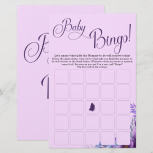 Elegant Watercolor Flower Baby Bingo Game Flyer
